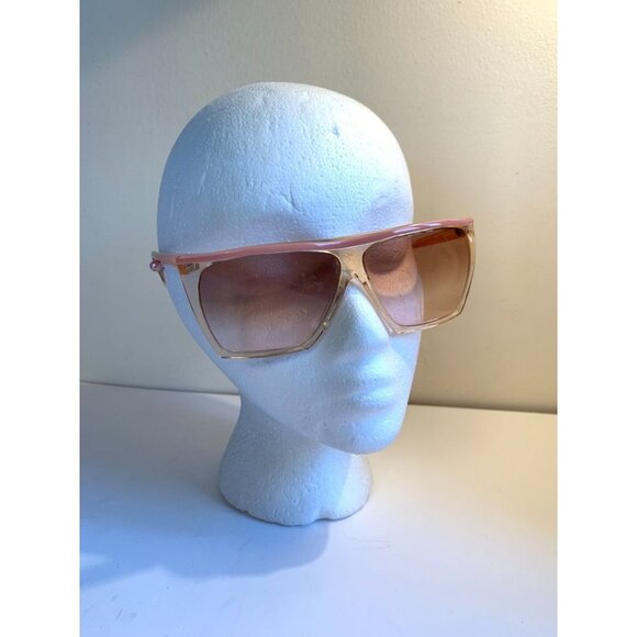 1970s Vintage Pink Sunglasses Square Bar Frame Oversized Plastic main image 7